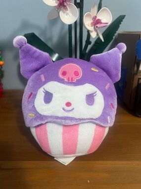 Sanrio Purple and Pink Plush Character Hat - Kuromi Cupcake Style